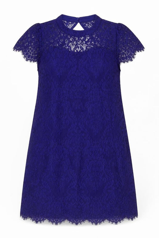 Monsoon Women’s Blue Lace Shift Dress Size 18 Elegant Formal