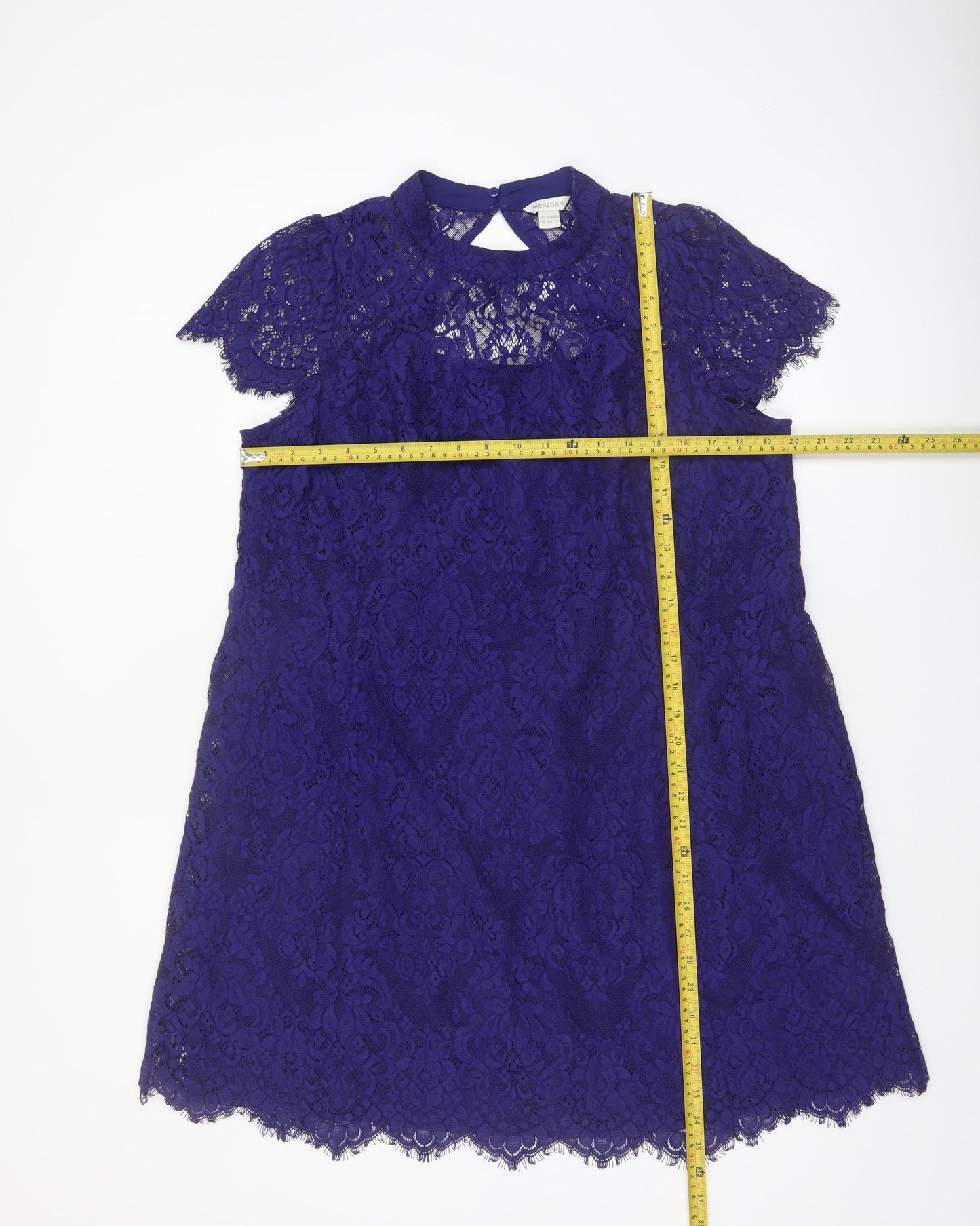 Monsoon Women’s Blue Lace Shift Dress Size 18 Elegant Formal