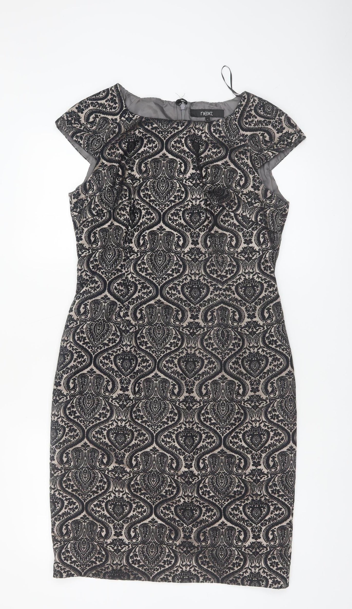 Next Women’s Black Geometric Sheath Dress Size 14