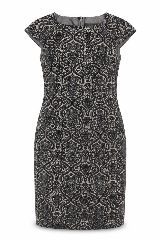 Next Women’s Black Geometric Sheath Dress Size 14