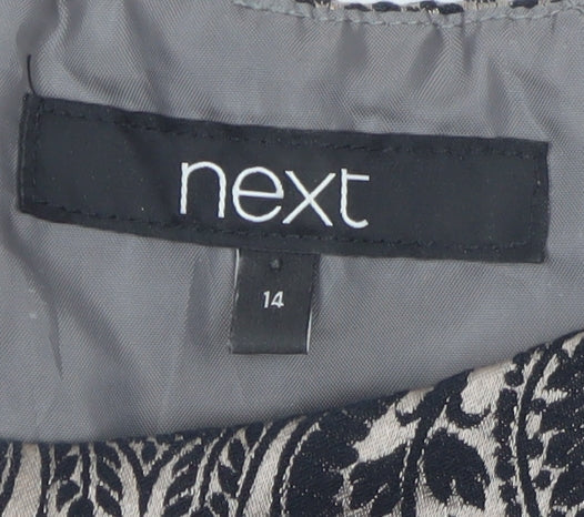 Next Women’s Black Geometric Sheath Dress Size 14