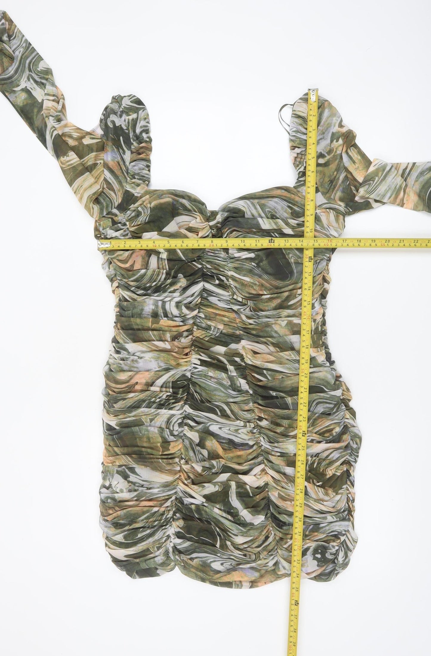 Zara Women Multicoloured Size 18 Ruched Bodycon Dress