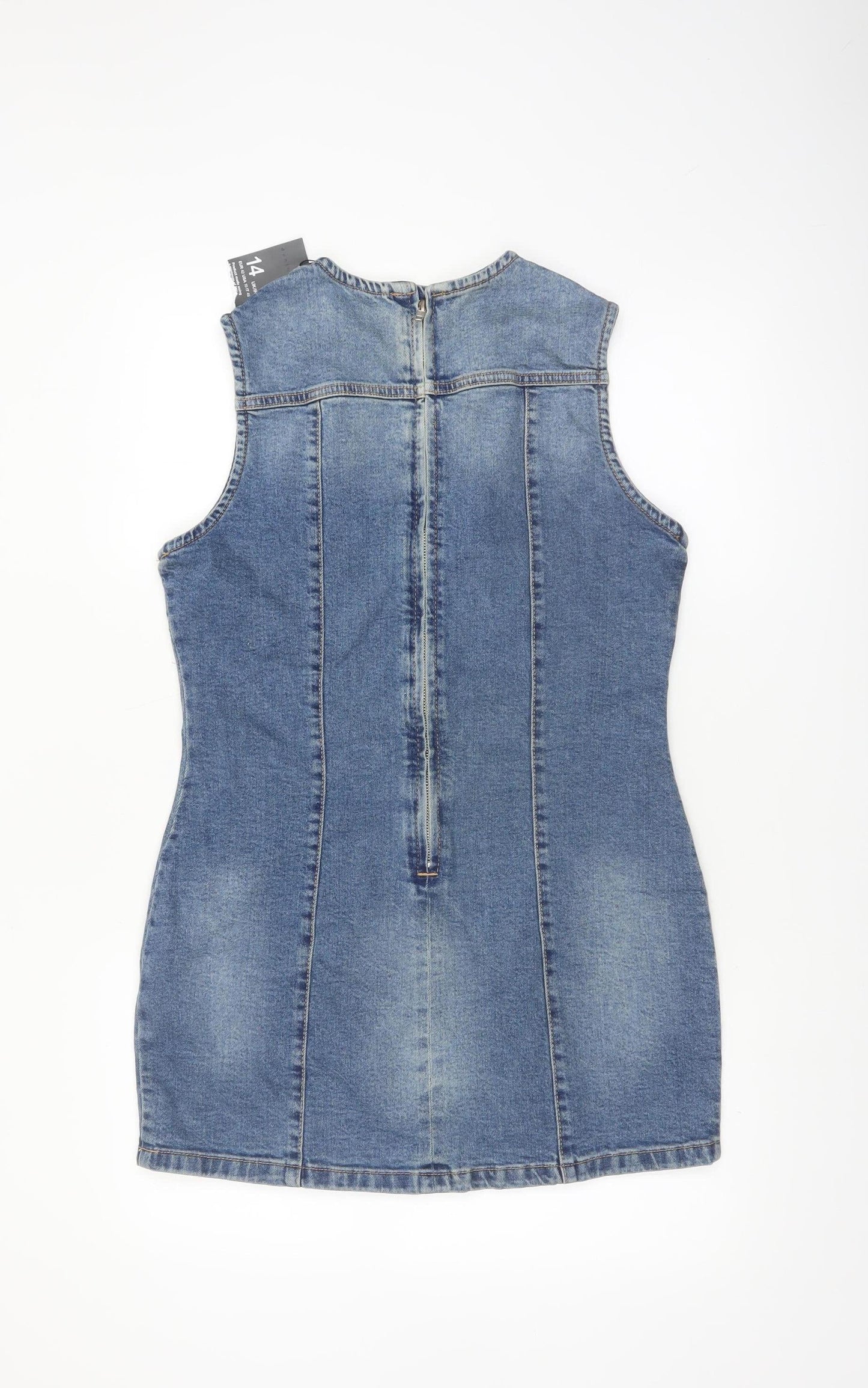 Denim Co Women’s Blue Sleeveless Bodycon Denim Dress Size 14
