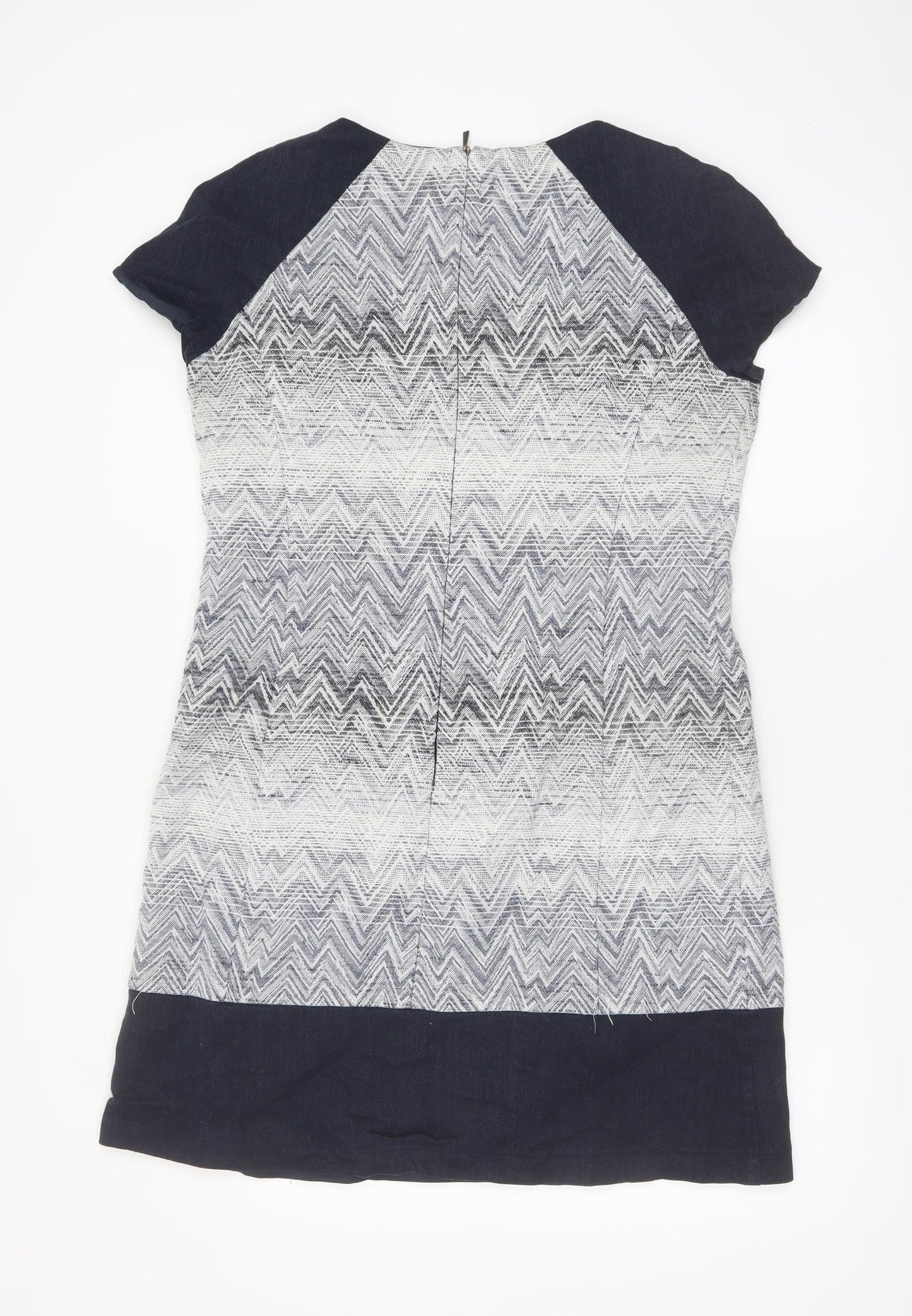 Marks and Spencer Women’s Blue Shift Dress Size 14 Chevron Pattern