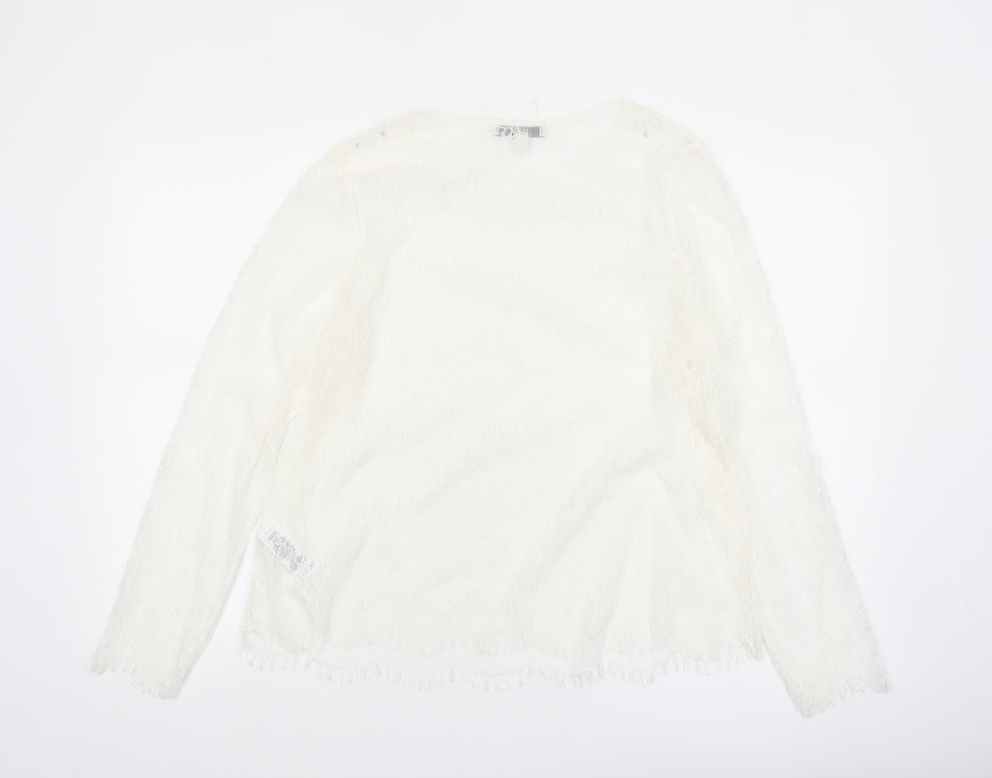 Marks and Spencer Women Ivory Lace Long Sleeve Blouse Size 16