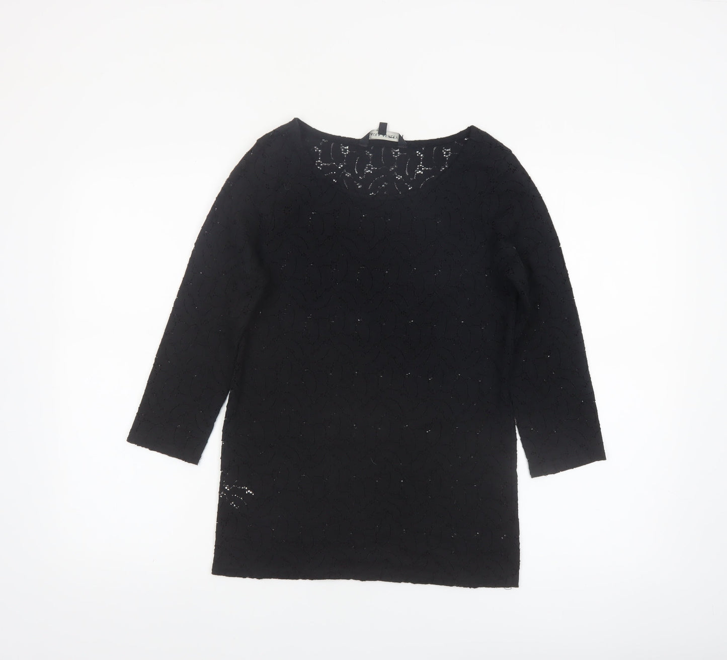 Laura Ashley Women's Black Lace Tunic Blouse UK 12