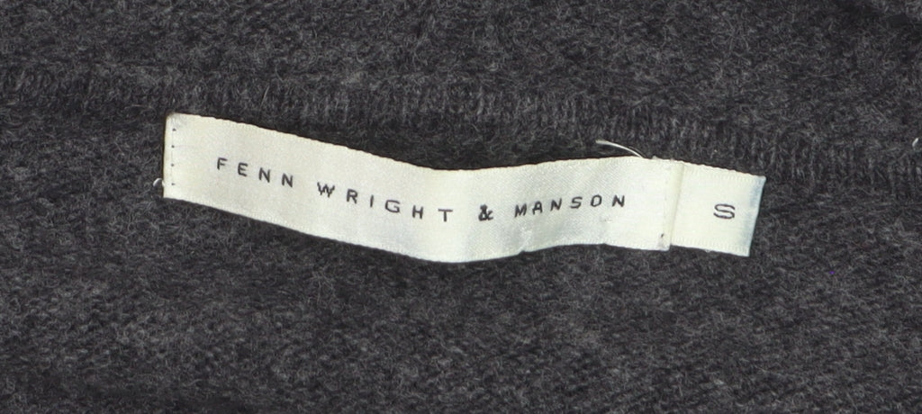Fenn Wright & Manson Women Grey Wool Blend Hooded Jumper Dress S