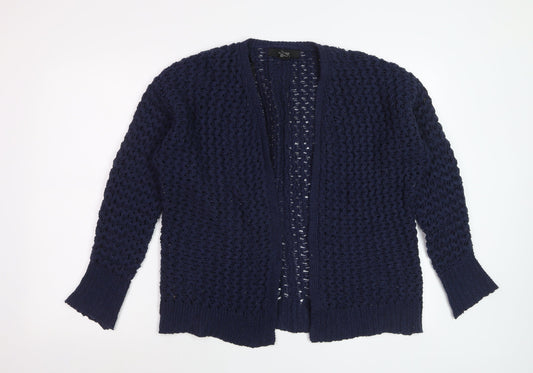 Forever 21 Women’s Blue Open-Knit Long Sleeve Cardigan Size S