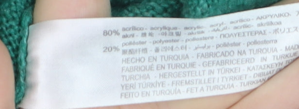 Zara Women Green Cardigan Knit Puff Sleeve Size 8