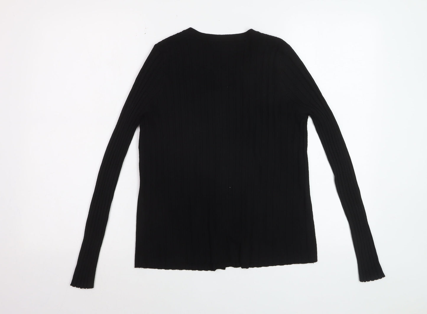 QED London Women's Black Knit Button Cardigan Size S