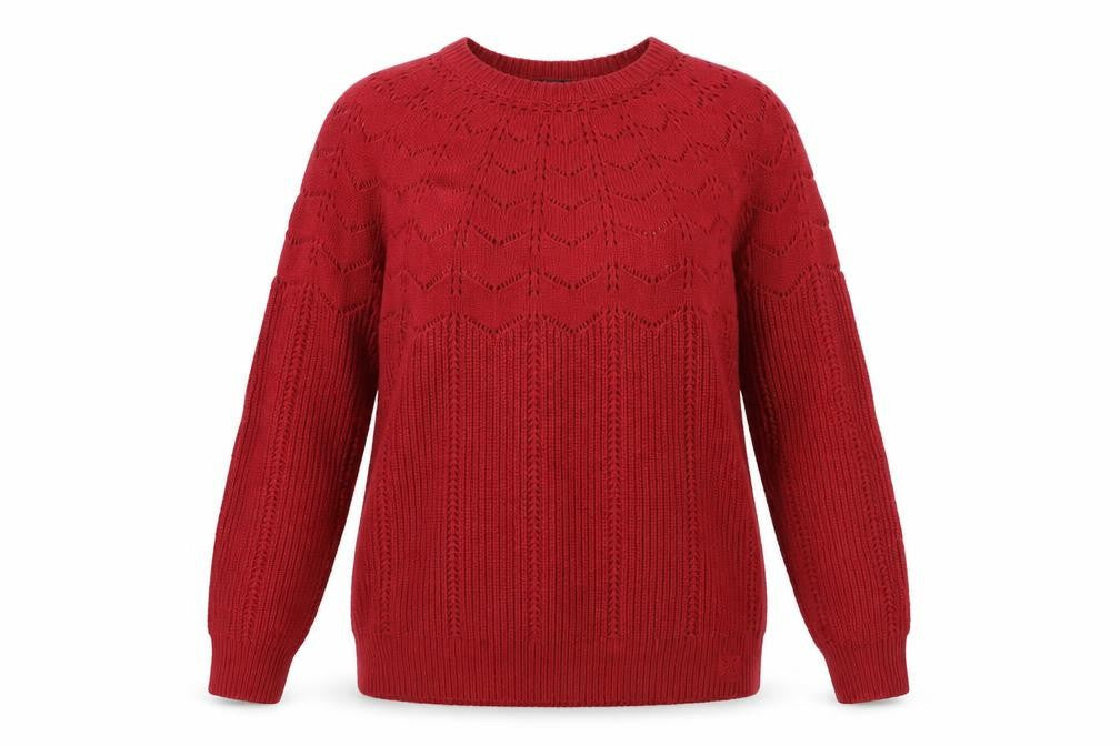Crew Clothing Womens Red Knit Jumper Size 14 Wool Blend