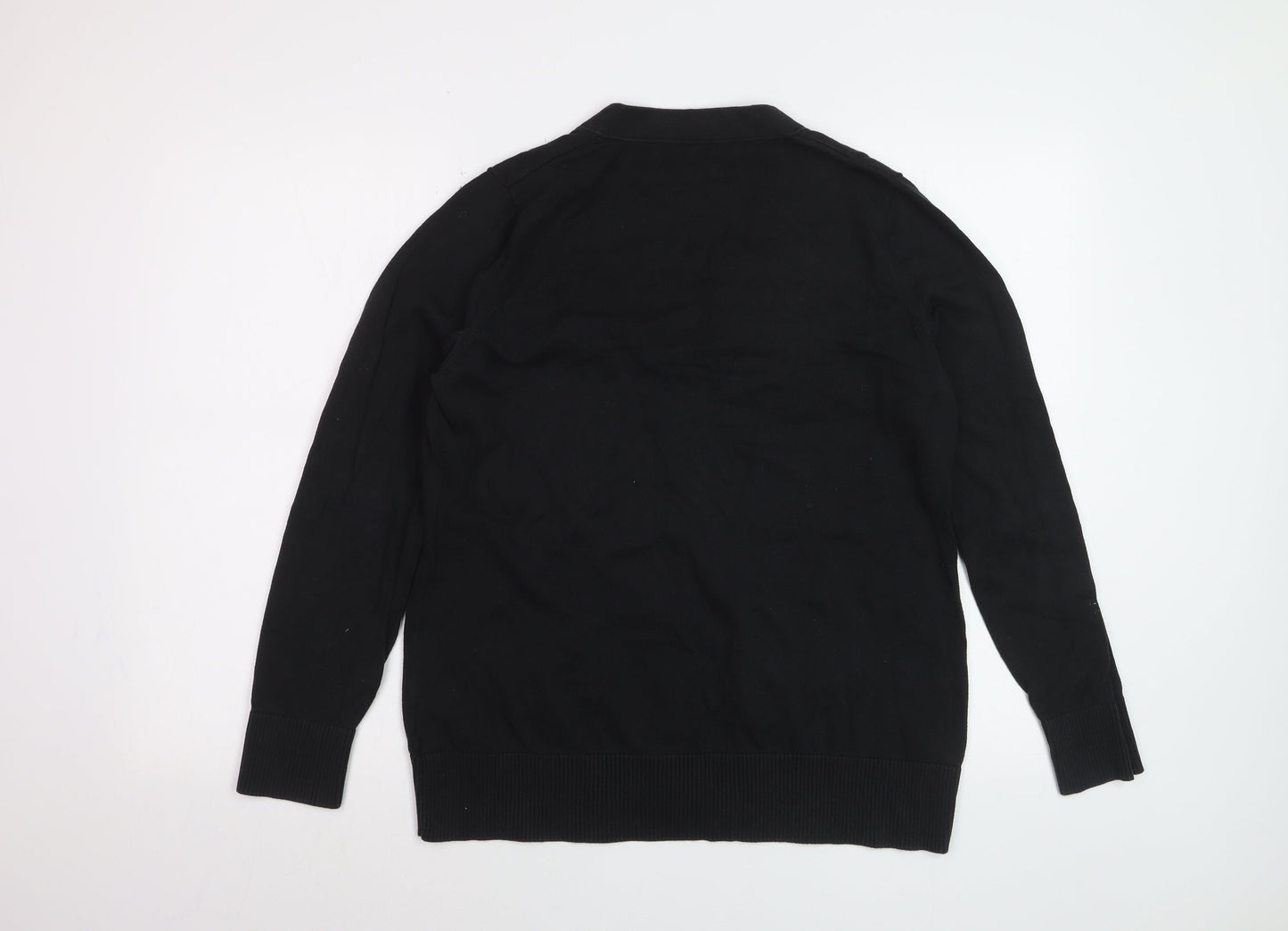 Tommy Hilfiger Women’s Black Cotton Cardigan XL V-Neck Knit