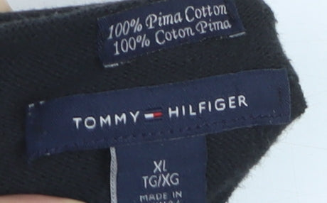 Tommy Hilfiger Women’s Black Cotton Cardigan XL V-Neck Knit
