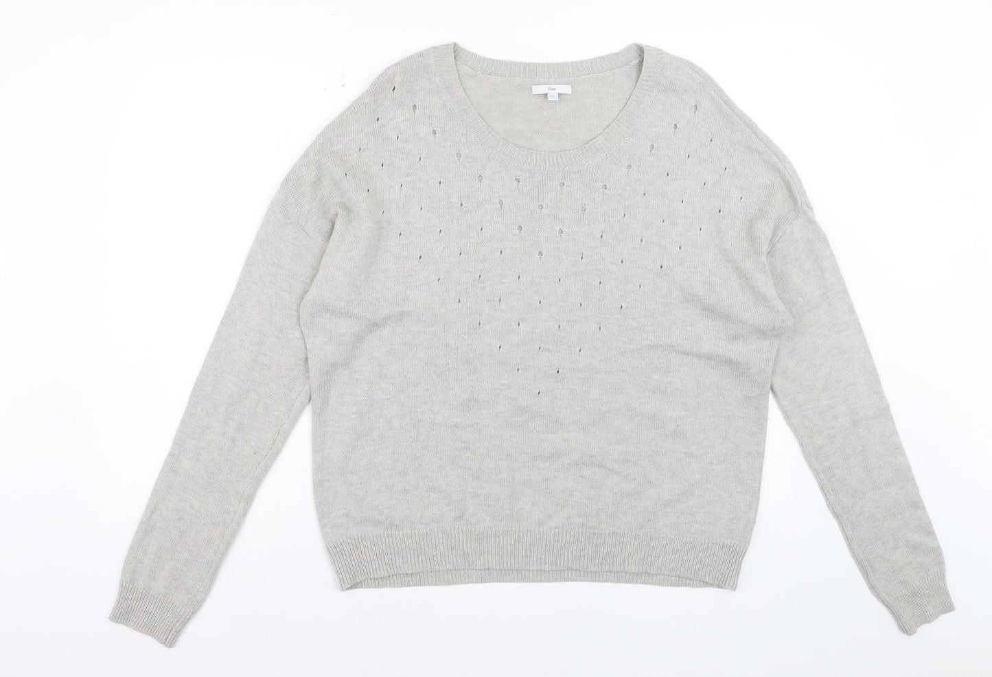 Gap Women Grey Crew Neck Long Sleeve Pullover Jumper Size L