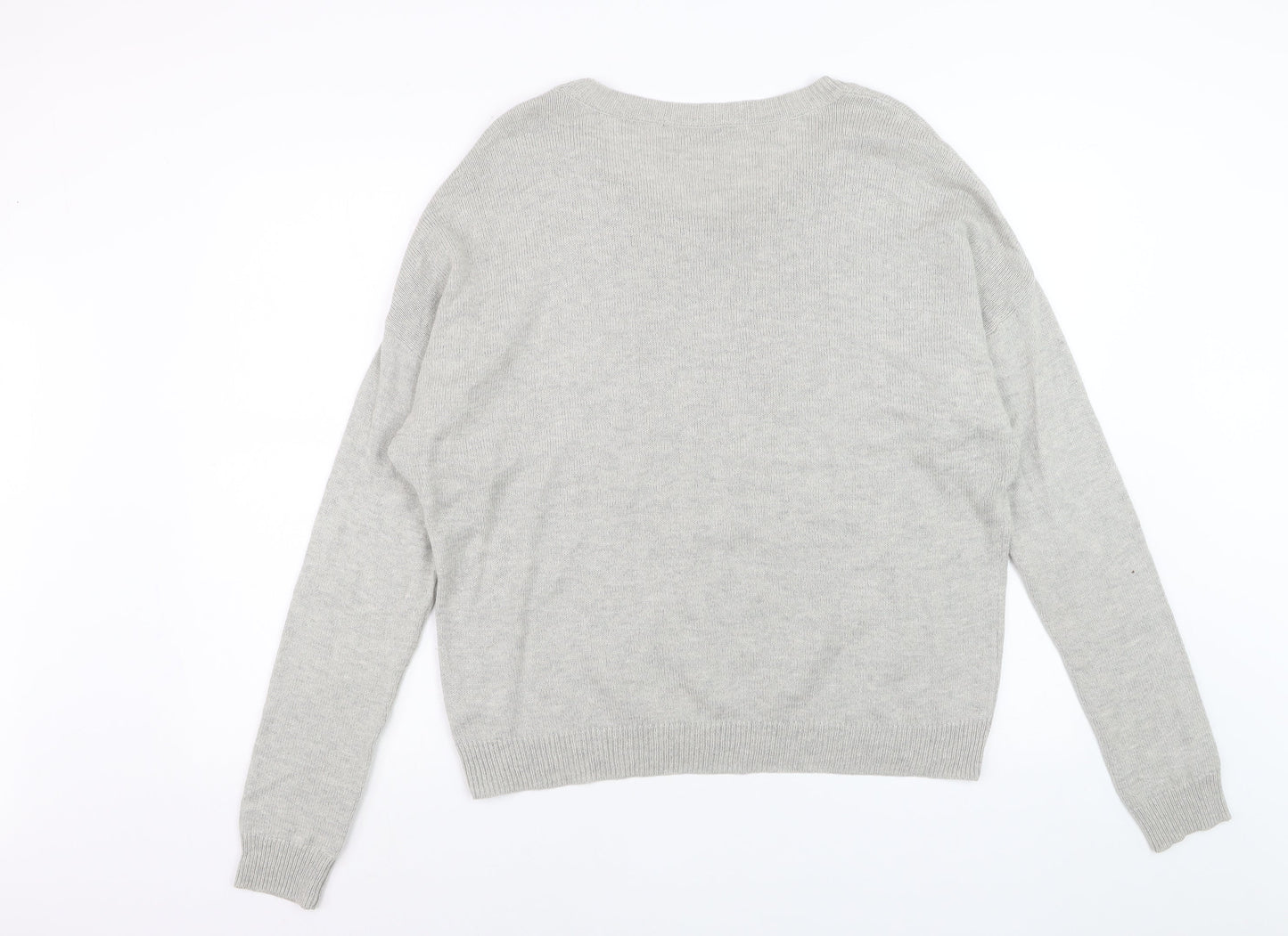 Gap Women Grey Crew Neck Long Sleeve Pullover Jumper Size L