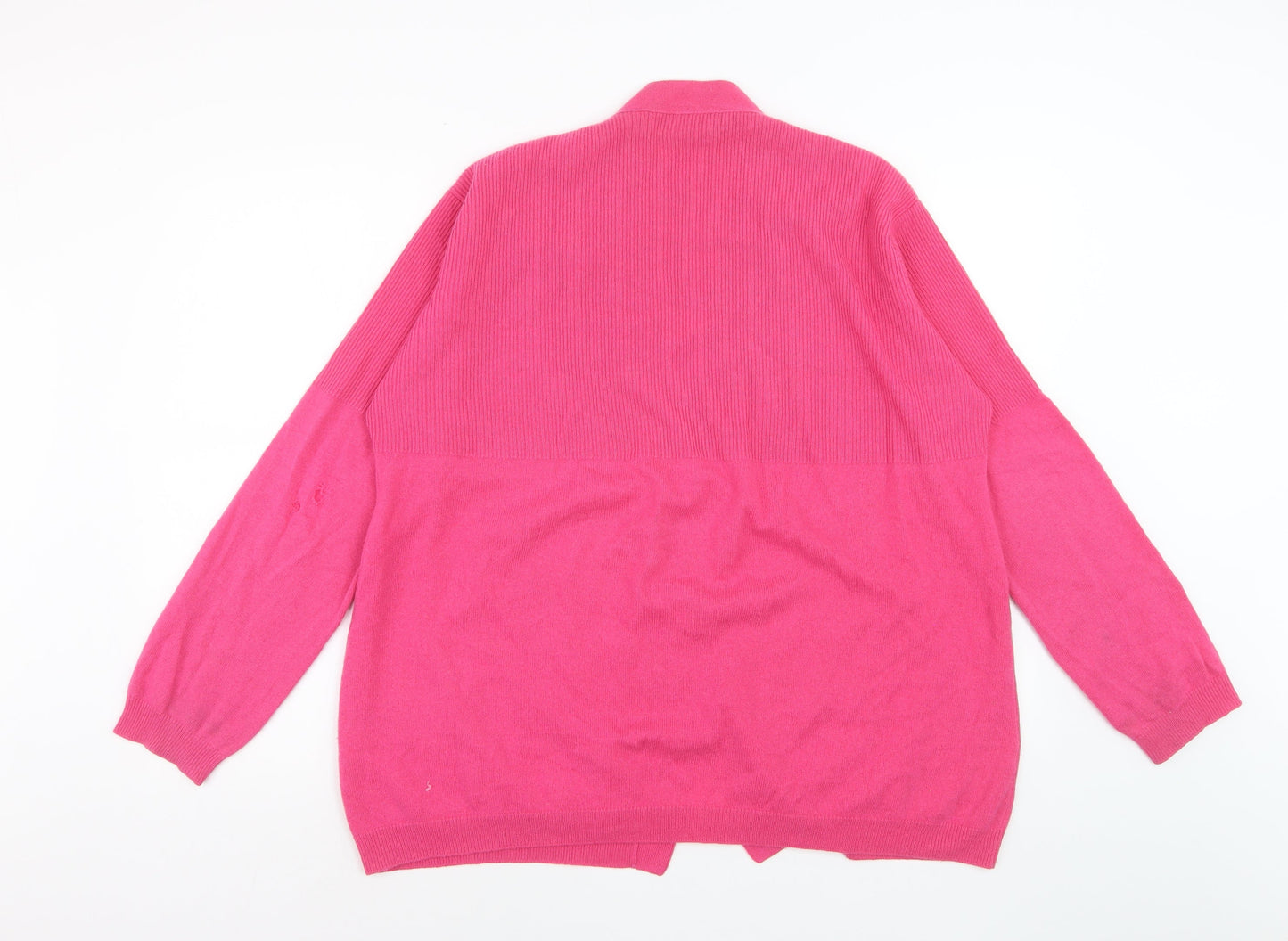 The Cashmere Centre Women’s Pink 2XL V-Neck Pure Cashmere Cardigan