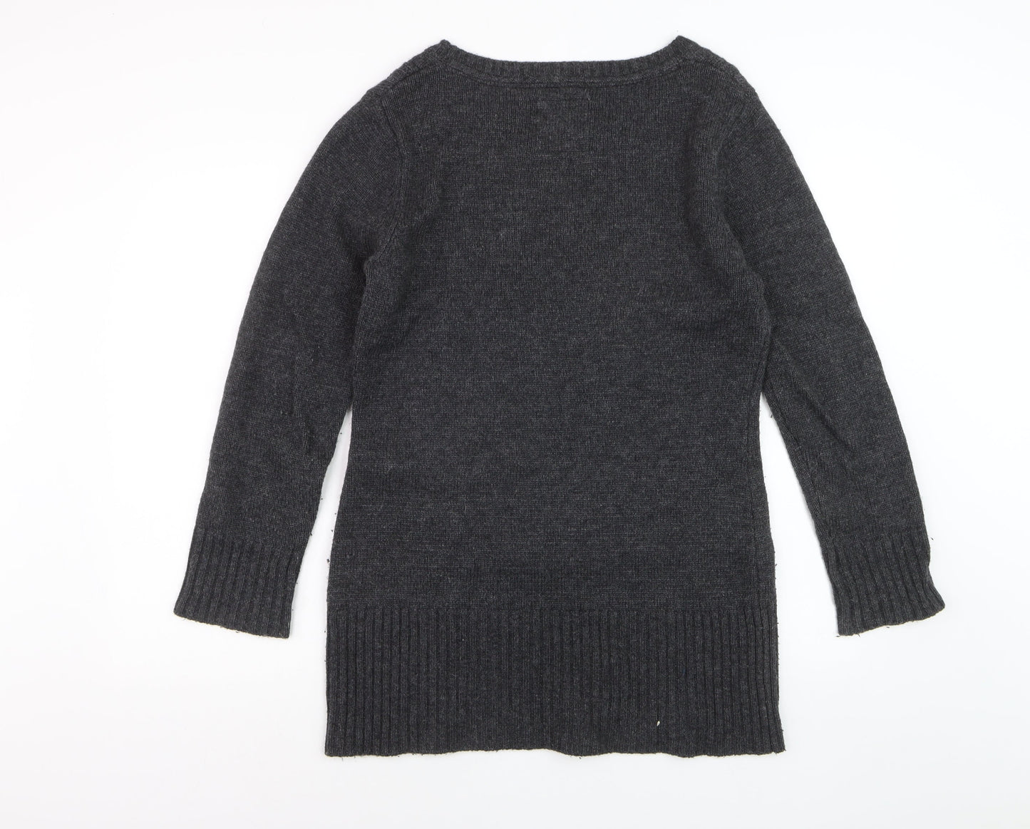 Saltrock Women's Grey Wool Blend Long Sleeve Jumper Dress Size 12