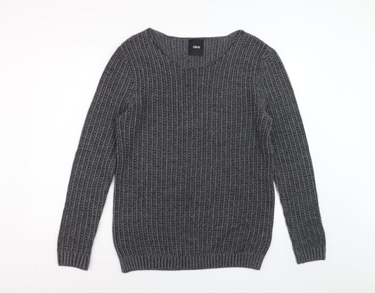 ASOS Women’s Grey Chunky Knit Pullover Jumper Size L