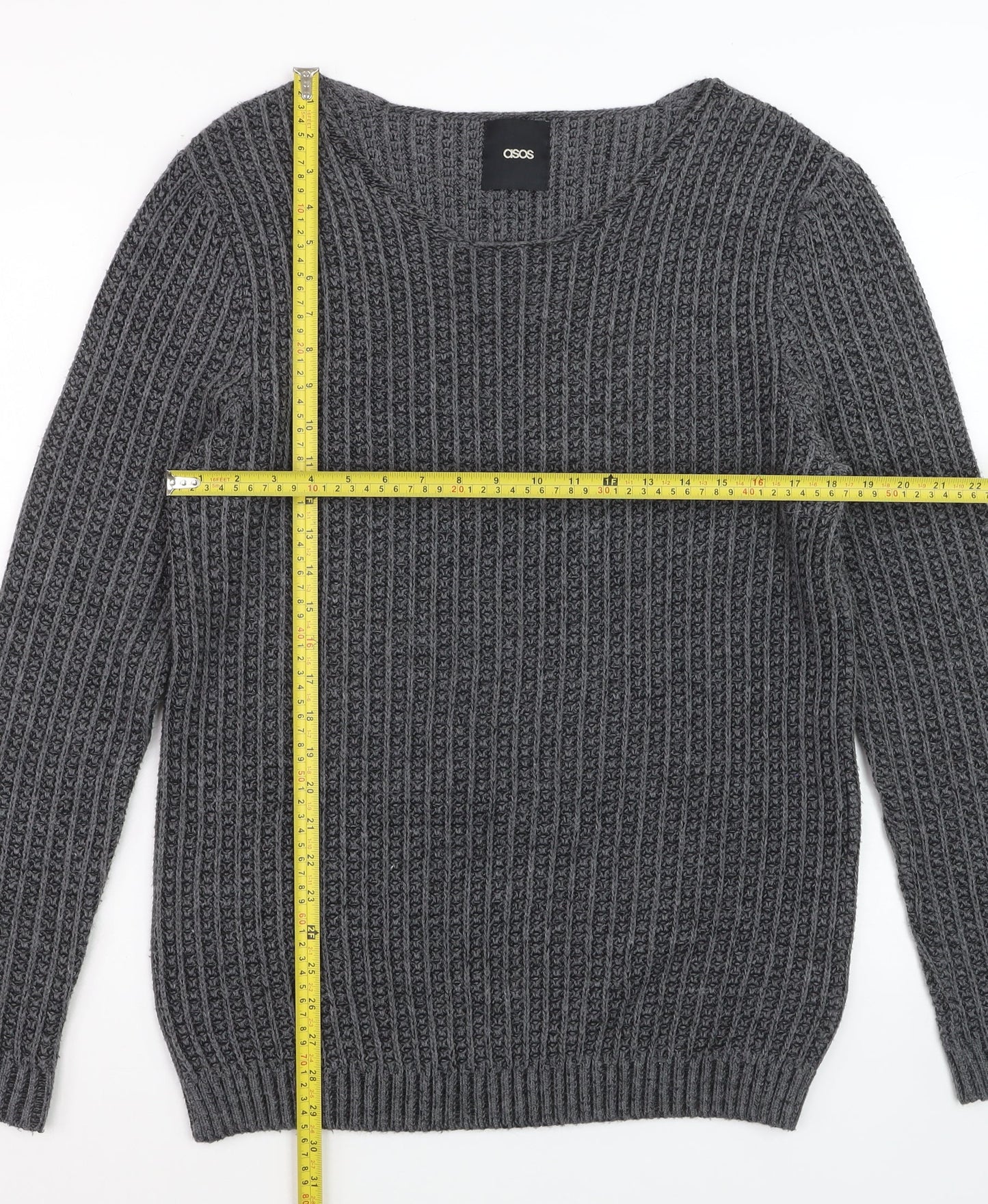 ASOS Women’s Grey Chunky Knit Pullover Jumper Size L