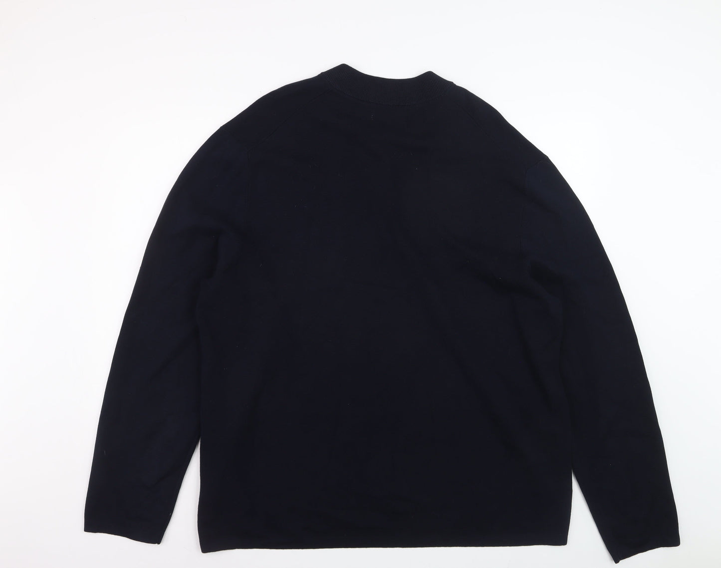Marks and Spencer Men’s Blue 2XL Half Zip Cotton Modal Jumper