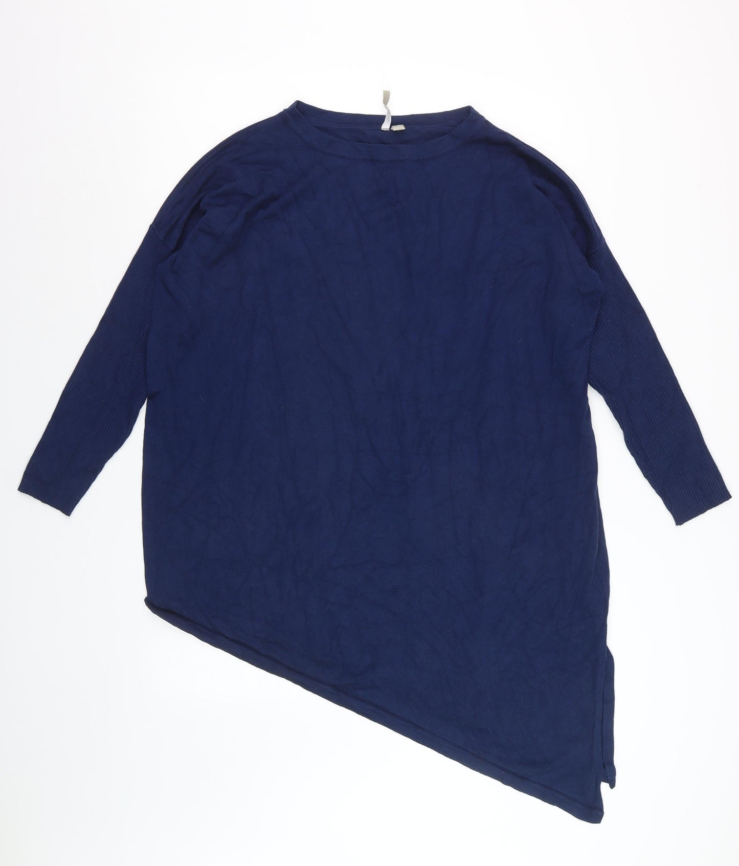 Anthology Women's Blue Plus Size 24/26 Asymmetrical Pullover Jumper