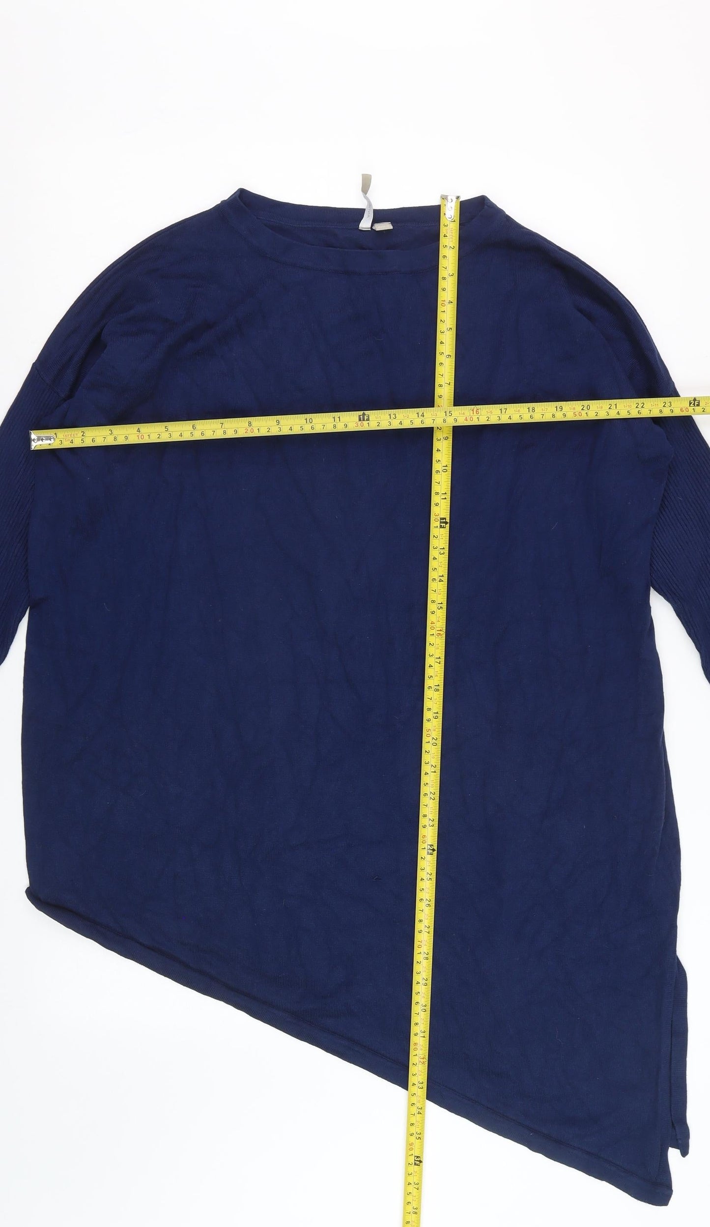 Anthology Women's Blue Plus Size 24/26 Asymmetrical Pullover Jumper