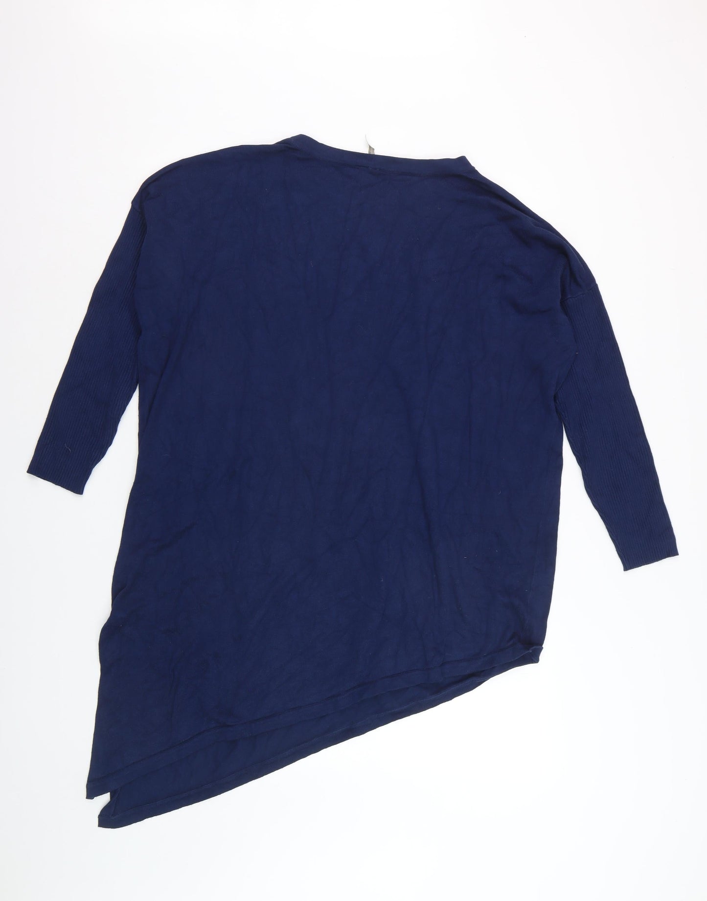 Anthology Women's Blue Plus Size 24/26 Asymmetrical Pullover Jumper
