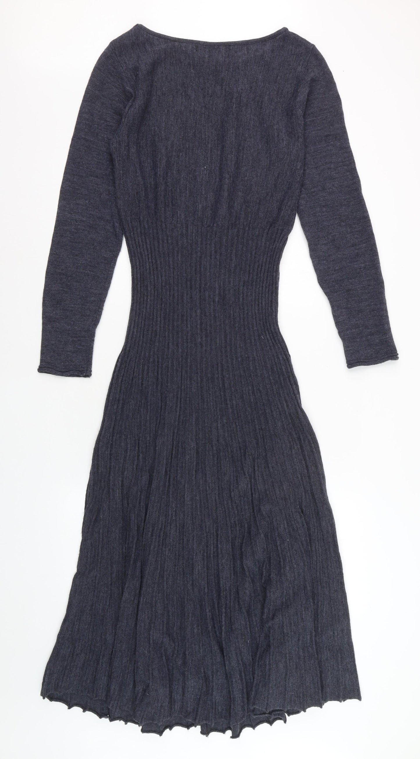 Lauren Vidal Womens Grey Knit Fit & Flare Dress Size M