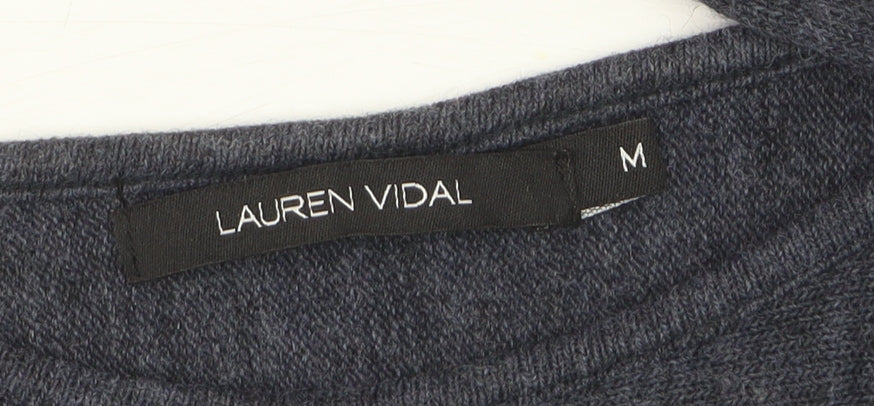 Lauren Vidal Womens Grey Knit Fit & Flare Dress Size M