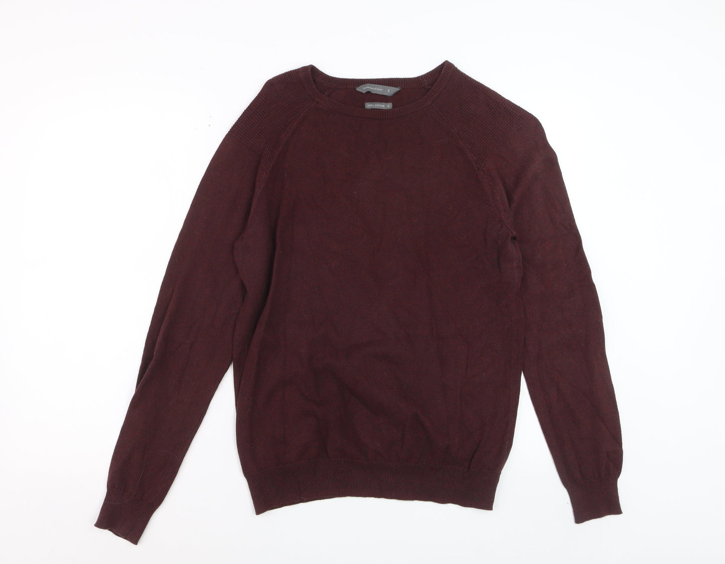 Cedar Wood State Men's Red Cotton Crew Neck Jumper Size S