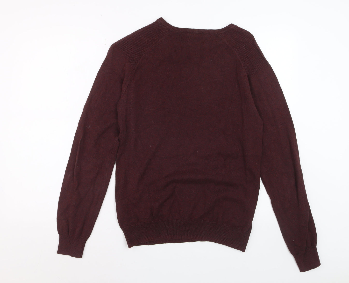 Cedar Wood State Men's Red Cotton Crew Neck Jumper Size S