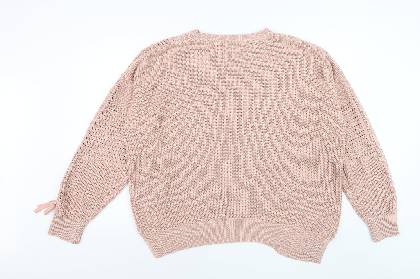 River Island Women Beige Cable Knit L Pullover Jumper