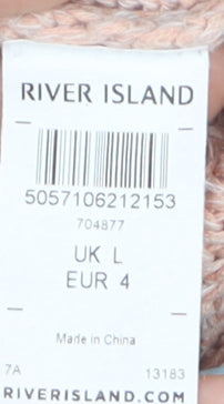 River Island Women Beige Cable Knit L Pullover Jumper