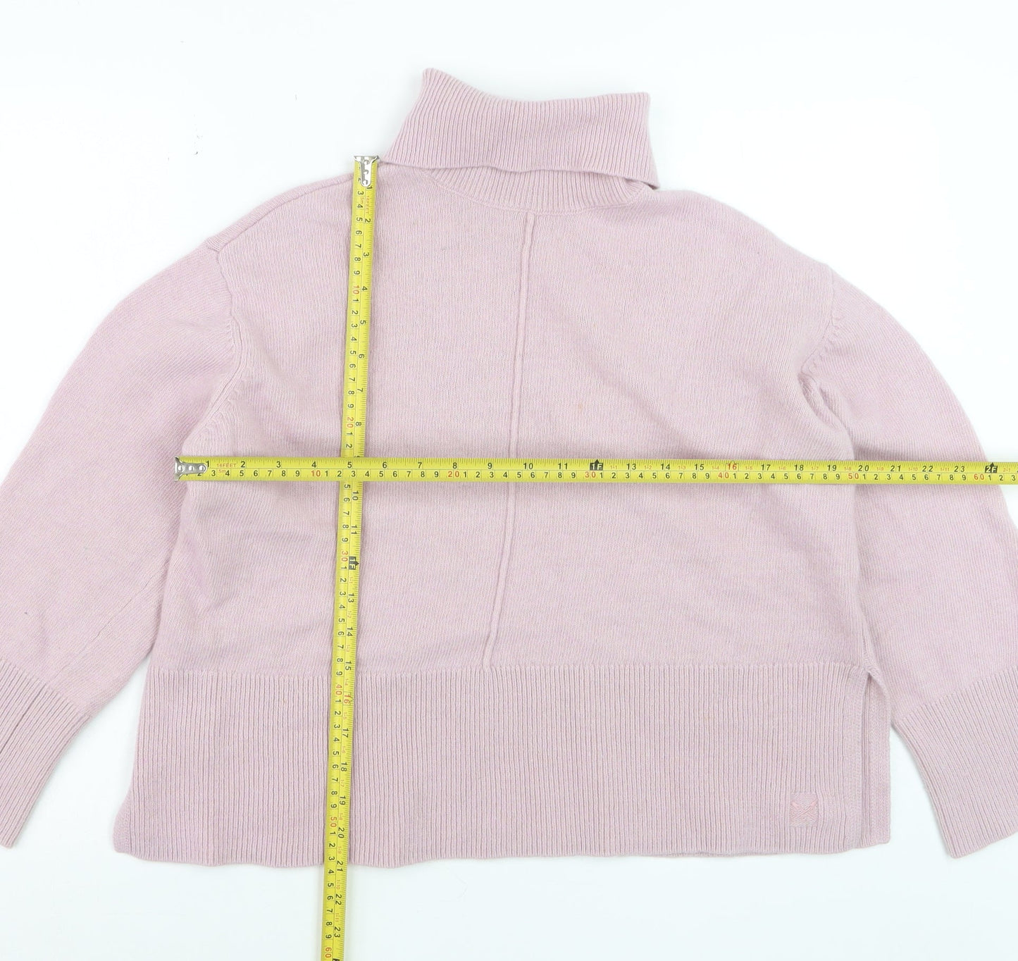 Crew Clothing Company Women Pink Roll Neck Wool Jumper Size 12