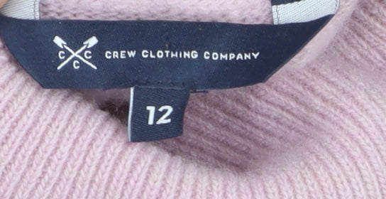 Crew Clothing Company Women Pink Roll Neck Wool Jumper Size 12