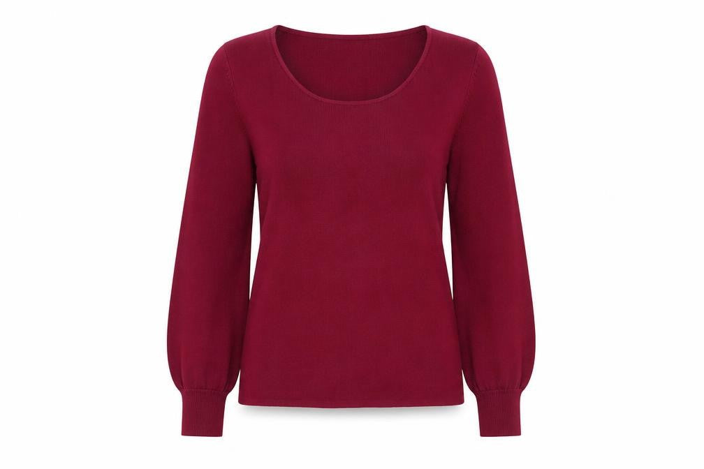 Monsoon Women's Red Scoop Neck Long Sleeve Pullover Jumper Size S