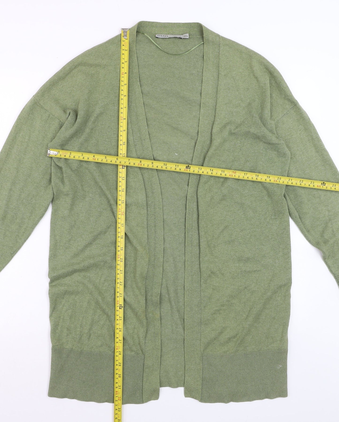 Oasis Women’s Green Long Cotton Cardigan Size S