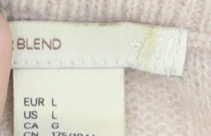 H&M Women Beige Wool Mohair Blend Cable-Knit Jumper L