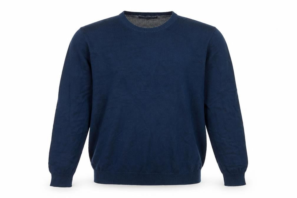 Marks & Spencer Men's Blue Cotton Crew Neck Jumper Size M