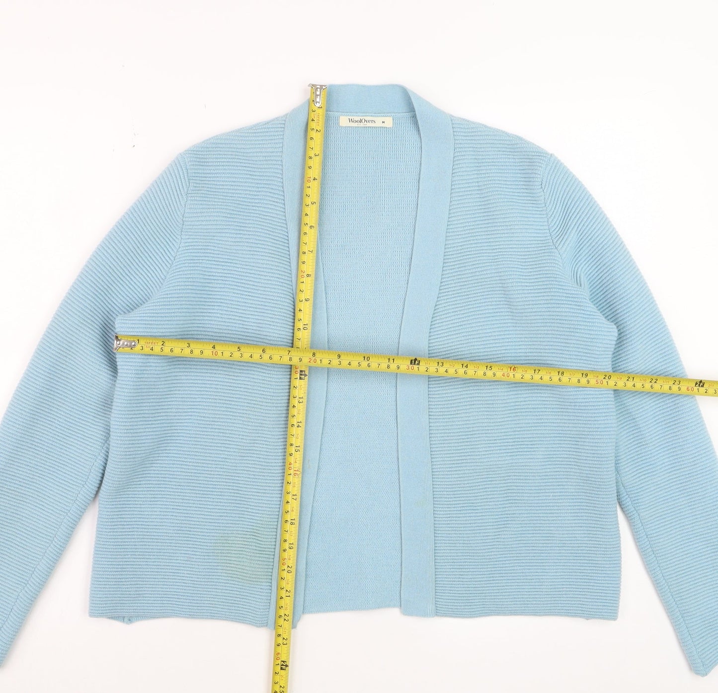 WoolOvers Women Blue Merino Cashmere Cardigan Medium