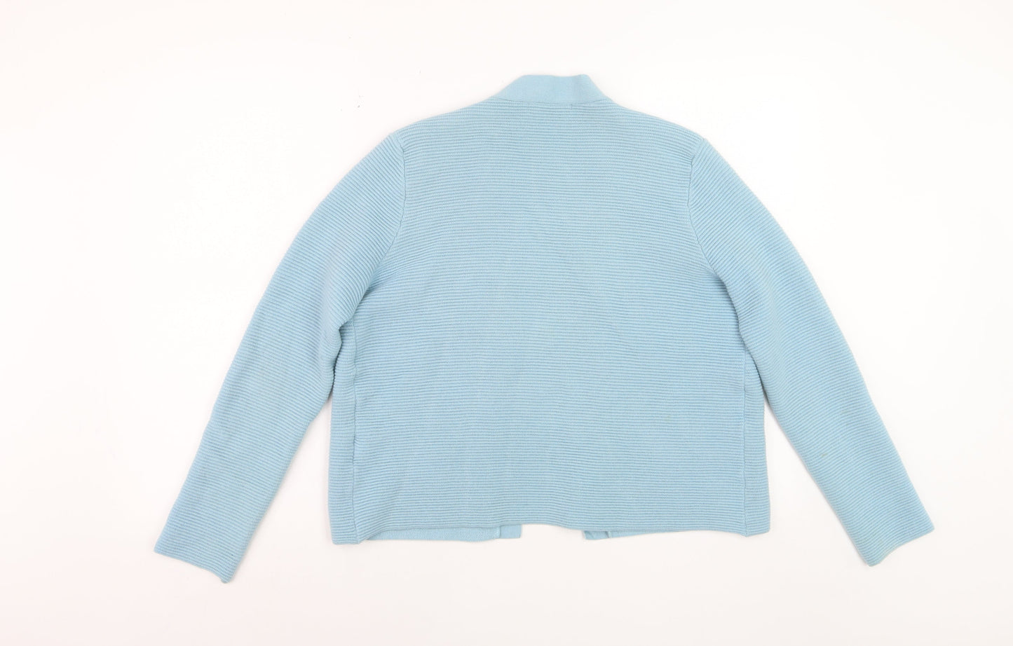WoolOvers Women Blue Merino Cashmere Cardigan Medium