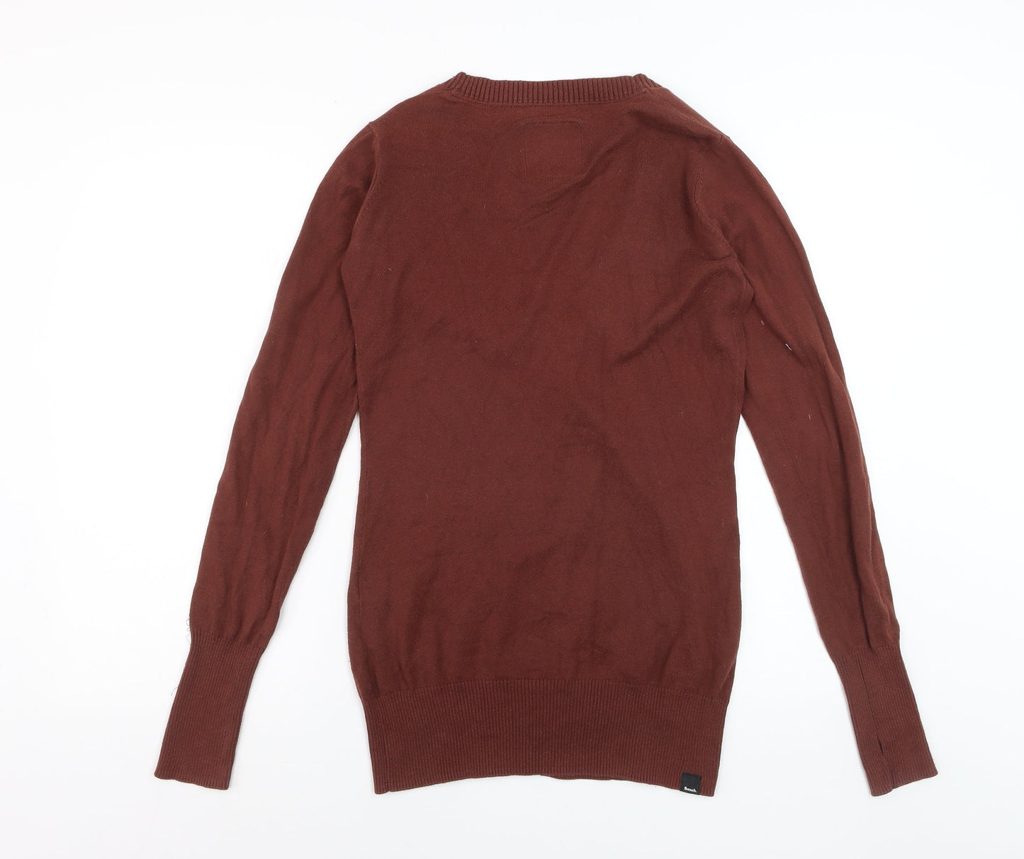 Bench Women's Brown Cotton V-Neck Cardigan Size 12