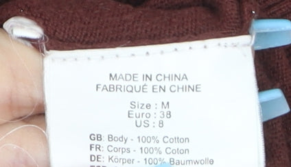 Bench Women's Brown Cotton V-Neck Cardigan Size 12