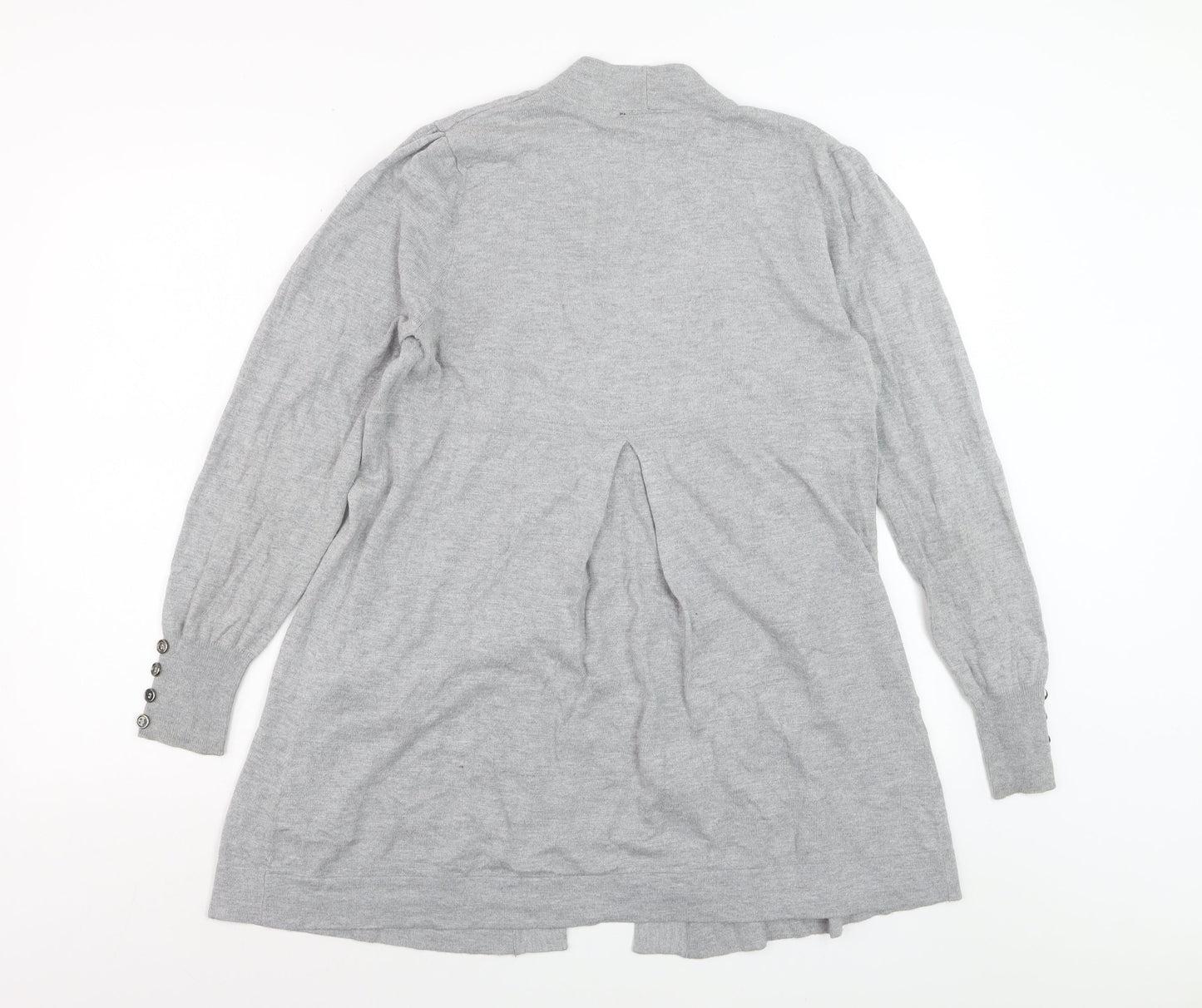 Wallis Women’s Grey Longline Cardigan Size 14 Lightweight Knit