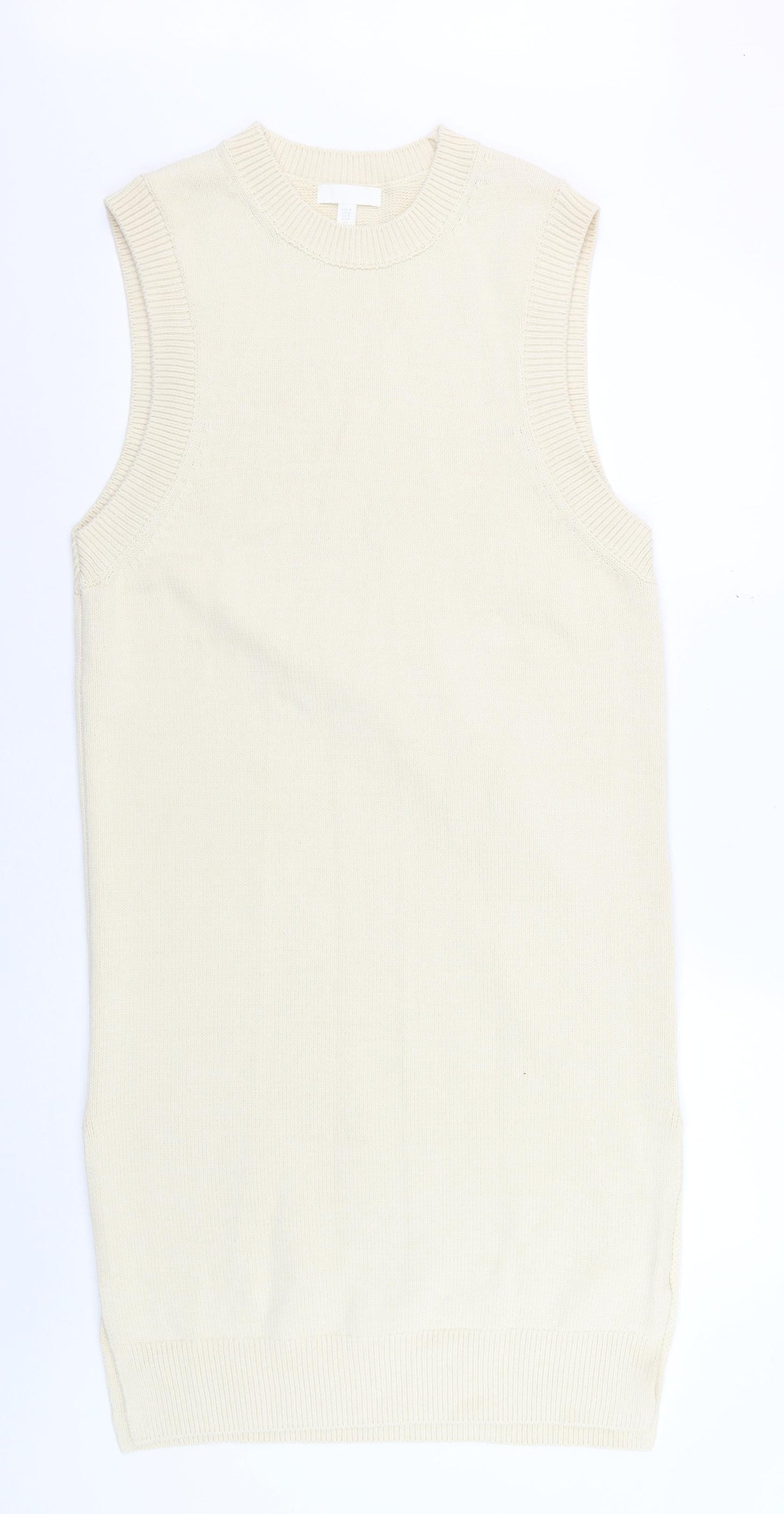 H&M Women Beige Sleeveless Knit Tank Dress Size 12