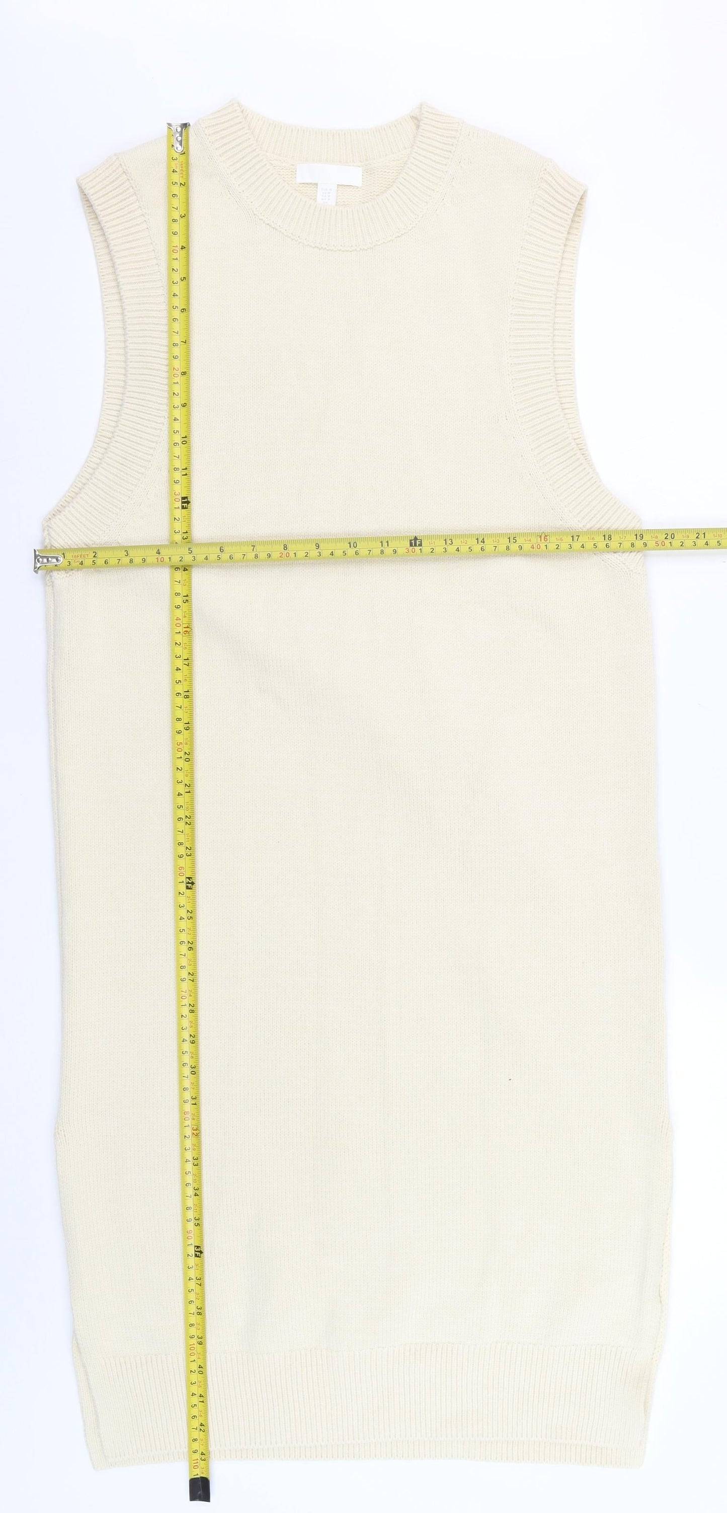 H&M Women Beige Sleeveless Knit Tank Dress Size 12