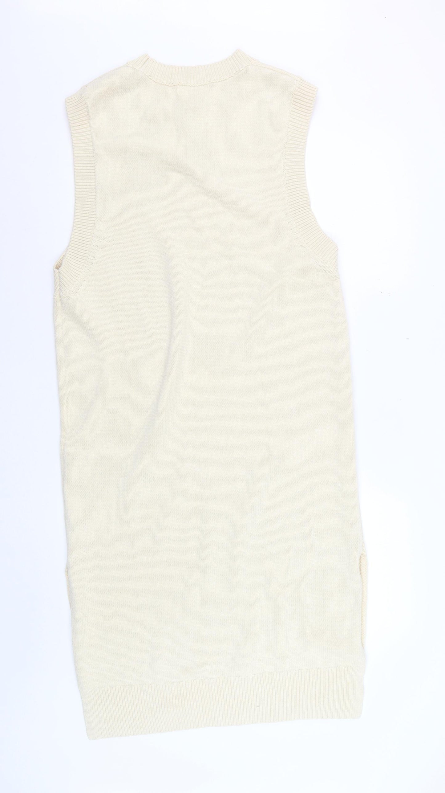 H&M Women Beige Sleeveless Knit Tank Dress Size 12