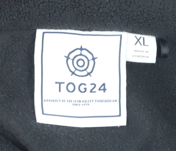 TOG24 Men's Black XL Fleece 1/4 Zip Pullover Sweatshirt