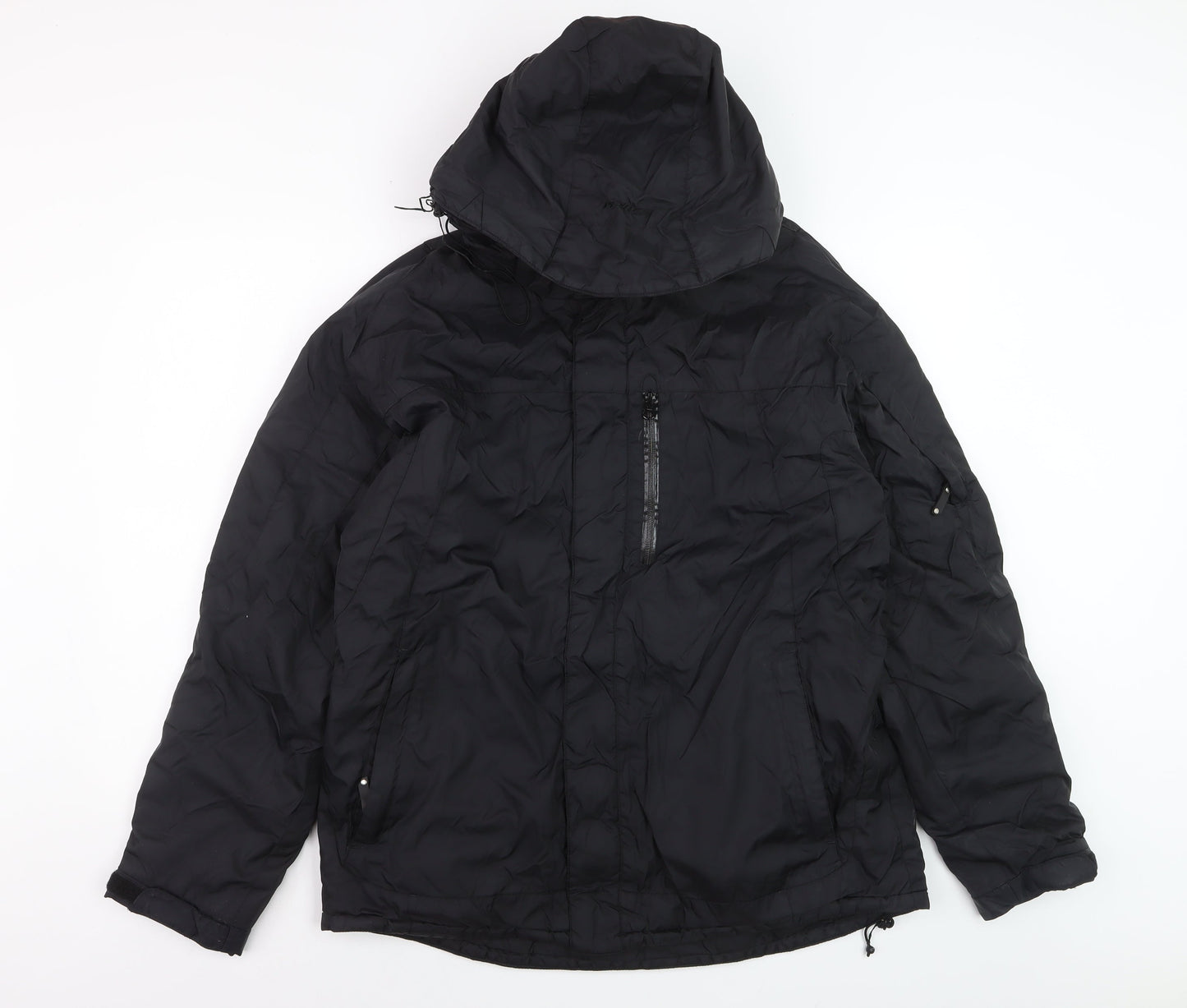 Ripley Men's Black Hooded Puffer Jacket L Waterproof Winter Coat