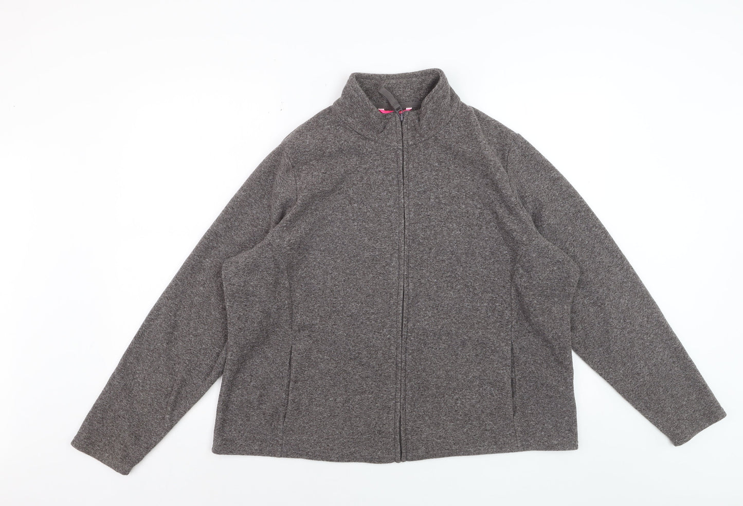 Marks and Spencer Women's Grey Fleece Full Zip Jacket Size 22